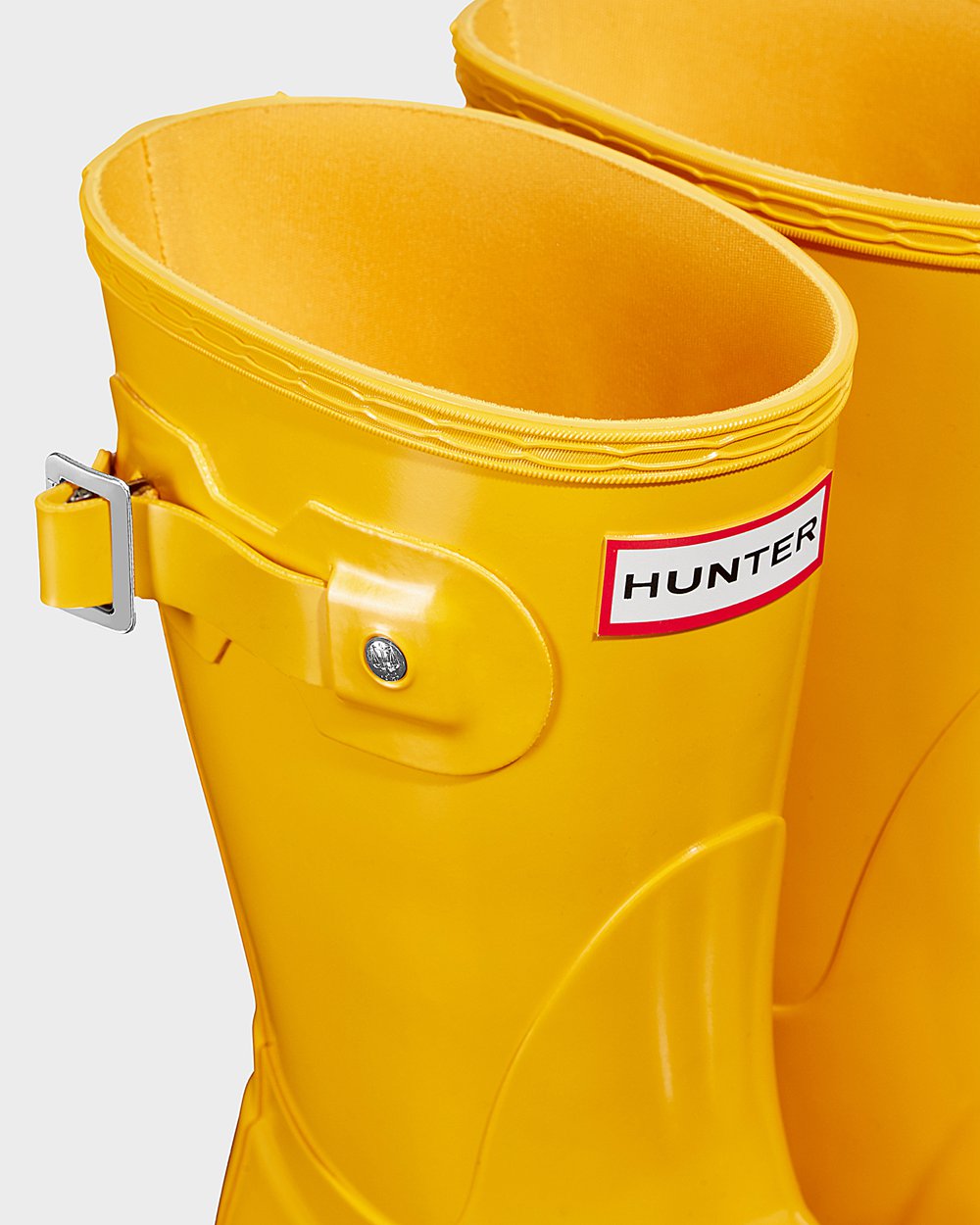 Womens Hunter Original Gloss - Short Rain Boots Yellow - 8231-VLCBA